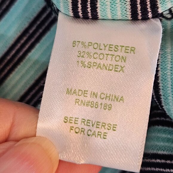 Lilly Pulitzer Charlene Striped Shift Dress Medium Blue Green Stretch - Picture 12 of 12